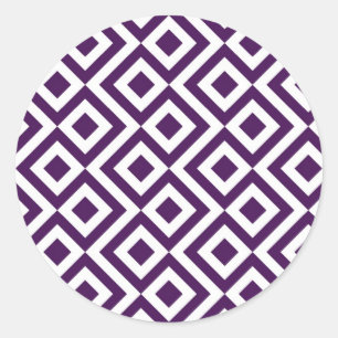 Paarse en witte mander ronde sticker
