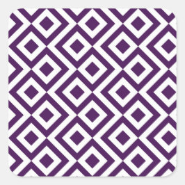 Paarse en witte mander vierkante sticker