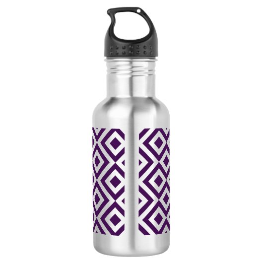 Paarse en witte mander waterfles  (Achterkant)