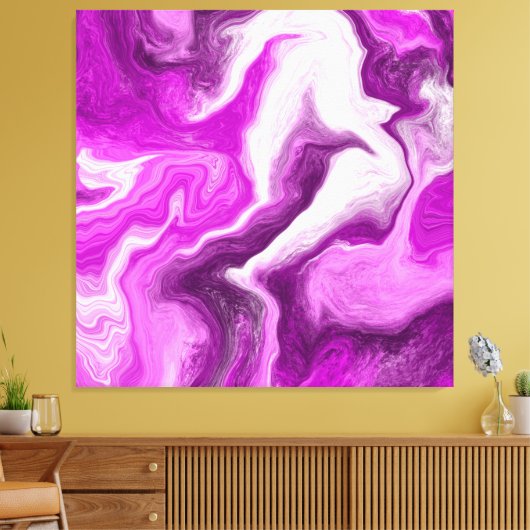 Paarse en witte marmer-strijders canvas afdruk (Insitu (Woonkamer))