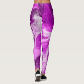 Paarse en witte marmer-strijders leggings (Achterkant)