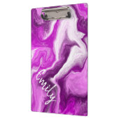 Paarse en witte marmer Swirls gepersonaliseerd Klembord (Links)