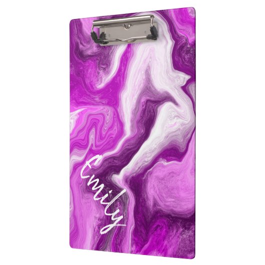 Paarse en witte marmer Swirls gepersonaliseerd Klembord (Links)