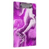Paarse en witte marmer Swirls gepersonaliseerd Klembord (Rechts)