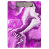 Paarse en witte marmer Swirls gepersonaliseerd Klembord (Voorkant)