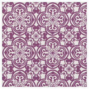 Paarse en witte Mexicaanse Tegel Pattern Fabric Stof