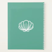 Paarse en witte mijn steen is een Seashell Planner (Achterkant)