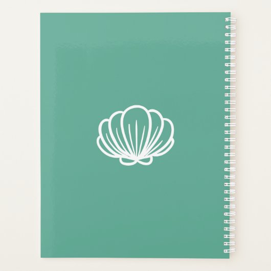 Paarse en witte mijn steen is een Seashell Planner (Achterkant)