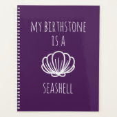 Paarse en witte mijn steen is een Seashell Planner (Voorkant)