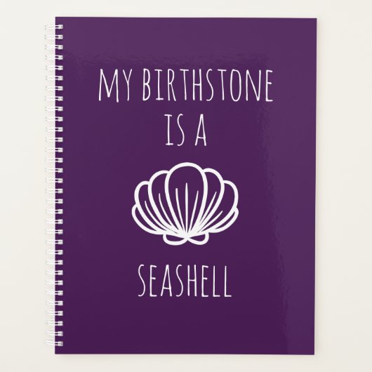 Paarse en witte mijn steen is een Seashell Planner (Voorkant)
