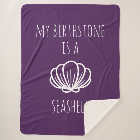 Paarse en witte mijn steen is een Seashell Sherpa Deken (Voorkant)