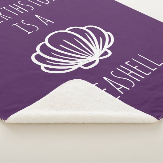 Paarse en witte mijn steen is een Seashell Sherpa Deken (3/4)