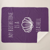 Paarse en witte mijn steen is een Seashell Sherpa Deken (Voorkant (horizontaal))