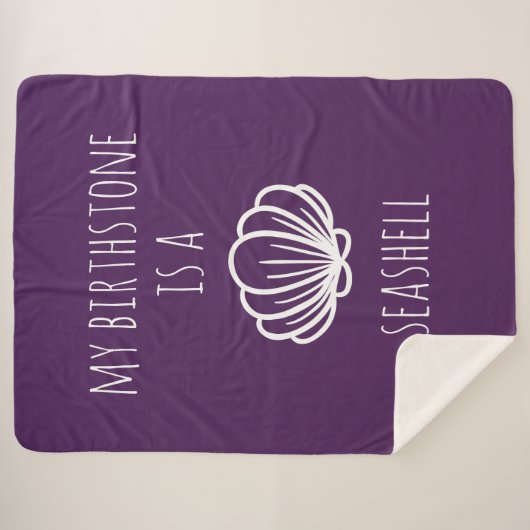 Paarse en witte mijn steen is een Seashell Sherpa Deken (Voorkant (horizontaal))