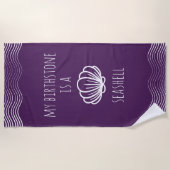 Paarse en witte mijn steen is een Seashell Strandlaken (Voorkant)