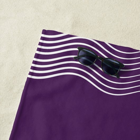 Paarse en witte mijn steen is een Seashell Strandlaken (In situ)