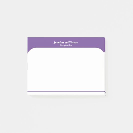 Paarse en witte minimalistische geometrische vormg post-it® notes (Voorkant)