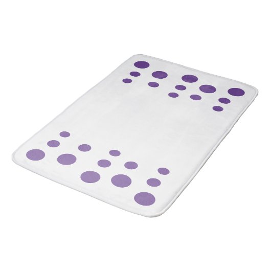 Paarse en witte Modern Bubbles Stippen Badmat (Gekanteld)