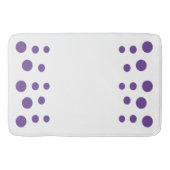 Paarse en witte Modern Bubbles Stippen Badmat (Voorkant)