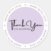 Paarse en Witte Modern Dank u Sticker (Voorkant)