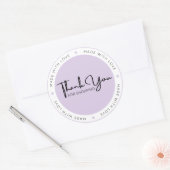 Paarse en Witte Modern Dank u Sticker (Envelop)