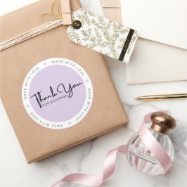 Paarse en Witte Modern Dank u Sticker