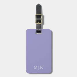 Paarse en witte | Modern Monogram Bagagelabel