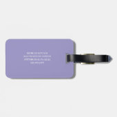 Paarse en witte | Modern Monogram Bagagelabel (Achterkant horizontaal)