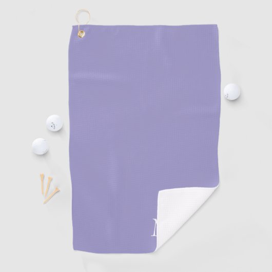 Paarse en witte | Modern Monogram Golfhanddoek (Insitu)