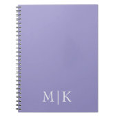Paarse en witte | Modern Monogram Notitieboek (Voorkant)