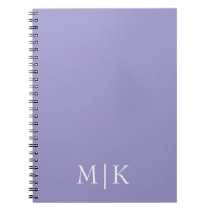Paarse en witte Modern Monogram Notitieboek