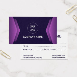 Paarse en witte moderne geschenk Kaart