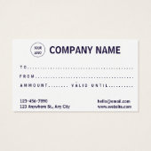 Paarse en witte moderne geschenk Kaart (Achterkant)