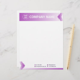 Paarse en witte moderne professional briefhoofd