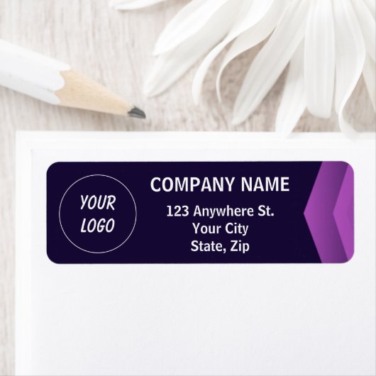 Paarse en witte moderne professional etiket (Insitu)