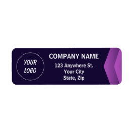 Paarse en witte moderne professional etiket