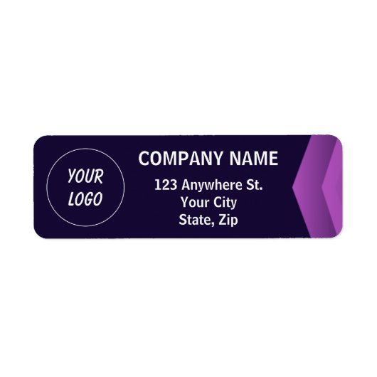 Paarse en witte moderne professional etiket (Voorkant)