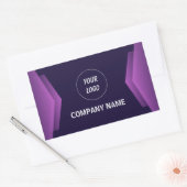 Paarse en witte moderne professional rechthoekige sticker (Envelop)