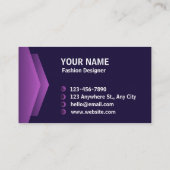 Paarse en witte moderne professional visitekaartje (Achterkant)
