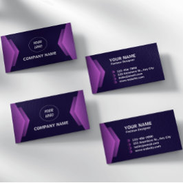 Paarse en witte moderne professional visitekaartje