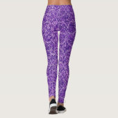 Paarse en witte moderne stijlvolle trendy dessin leggings (Achterkant)