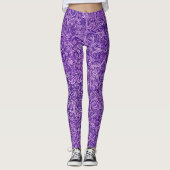 Paarse en witte moderne stijlvolle trendy dessin leggings (Voorkant)