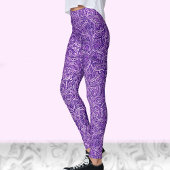 Paarse en witte moderne stijlvolle trendy dessin leggings