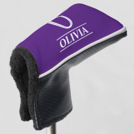 Paarse en Witte Monogram Hoesje voor Putter Head Golfheadcover