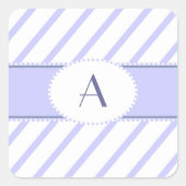Paarse en witte monogram sticker (Voorkant)