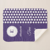 Paarse en witte monogram tijd voor een dutje sherpa deken (Voorkant (horizontaal))