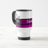Paarse en witte monogrammen reisbeker (Voorkant links)