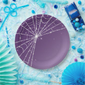 Paarse en witte mousserende diamant Web Papieren Bordje (Feest)