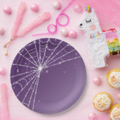 Paarse en witte mousserende diamant Web Papieren Bordje (Feest)