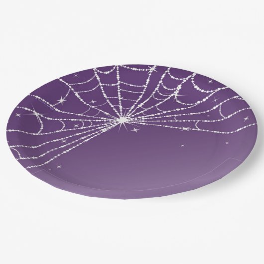 Paarse en witte mousserende diamant Web Papieren Bordje (Gekanteld)